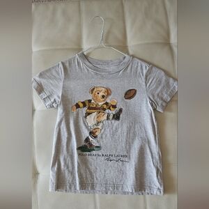Polo by Ralph Lauren Gray Tee with Rugby Polo Bear Graphic